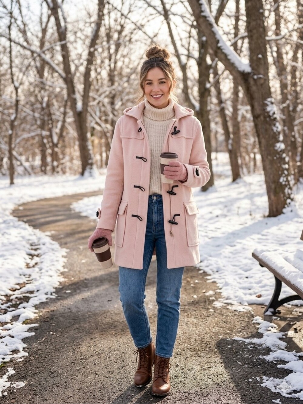 🩷Vintage Burberry Pale Pink Duffle Coat